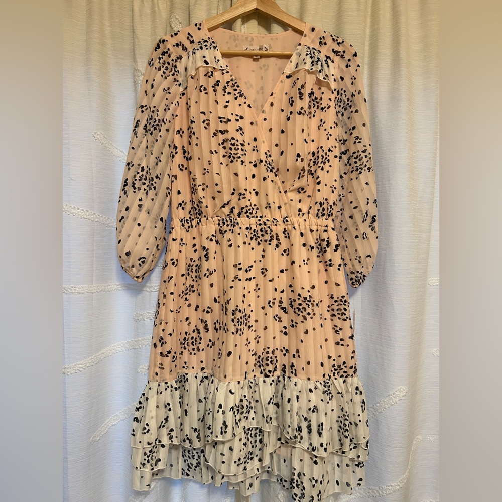 Nanette Lepore Peach and Black Dress